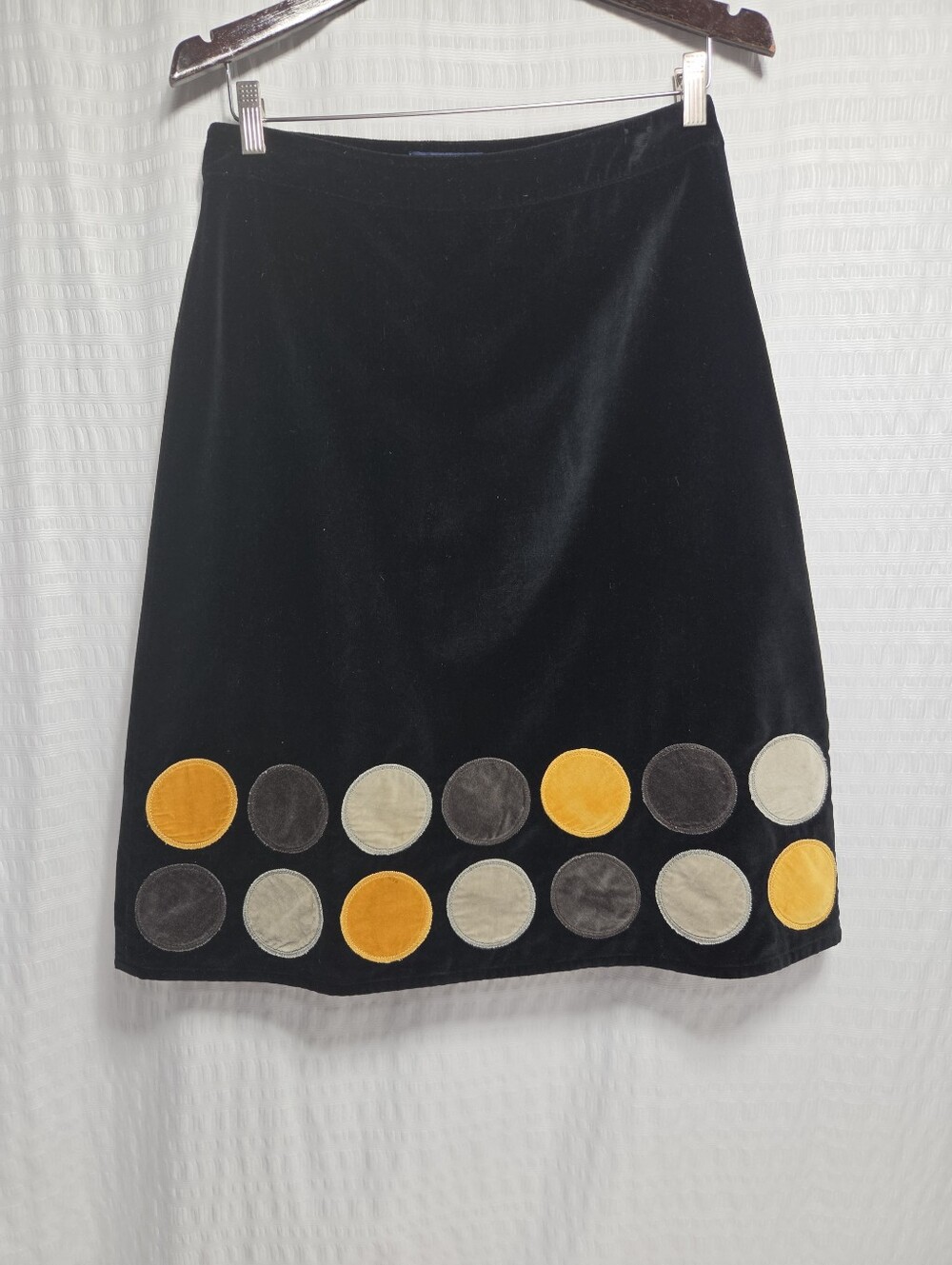 Boden Black Velvet Applique A-line Skirt. Size 10L( Tall)